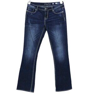 MISS ME Womens Jeans Size 30 Dark Wash Denim Blue Mid Rise Standard Boot